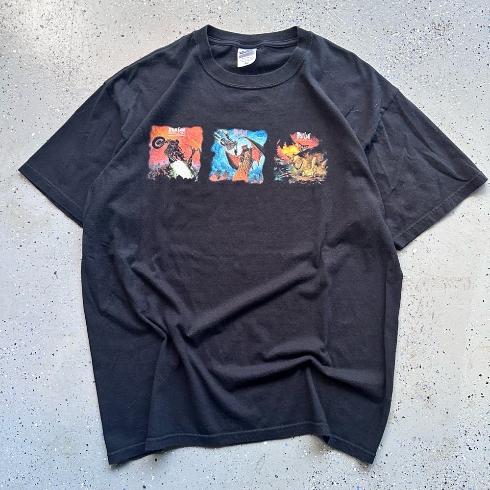 ANVIL Vintage 2006 Meat Loaf Band Tee Graphic Shirt XL Black Cotton